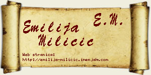 Emilija Miličić vizit kartica